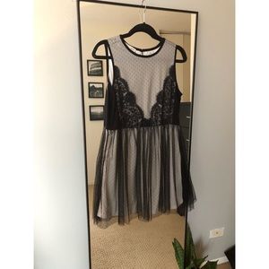 Cream and black dress